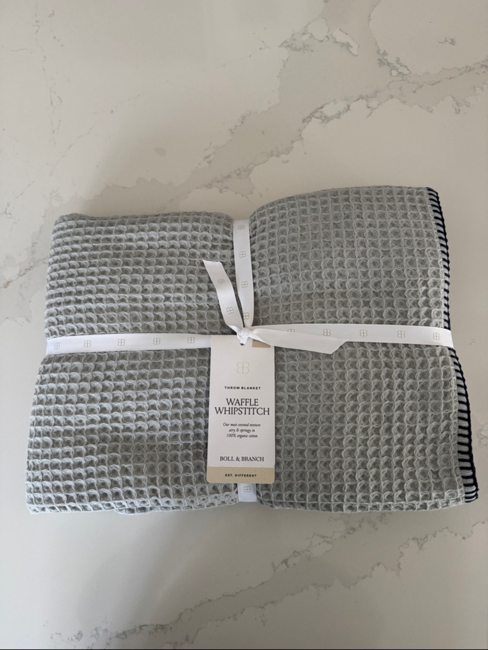Boll & Branch Waffle Whipstitch throw blanket NWT
